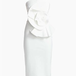 NWT Chiara Boni Hebe Strapless Ruffle Sheath Dress